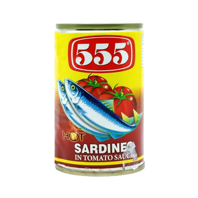 سمك سردين معلب 555 في صلصة الطماطم والفلفل الحار - 155 جرام